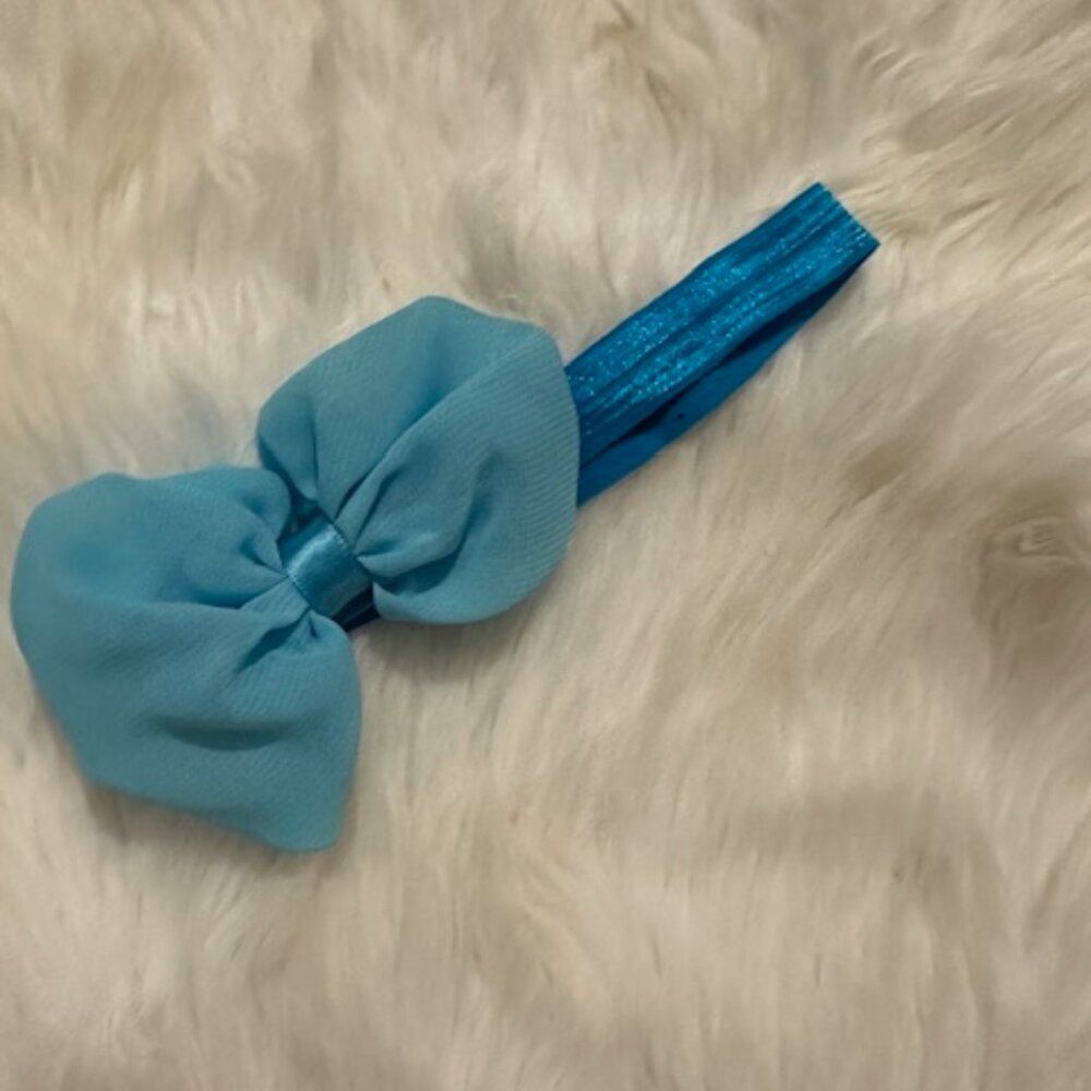 Aqua Bow Headband  7442  Handmade NWT Boutique